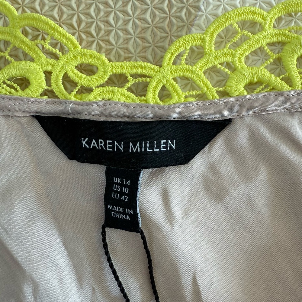 Karen Millen Vibrant Yellow One-Shoulder Lace Prom/Formal Dress Size 10 NWT - Picture 3 of 13